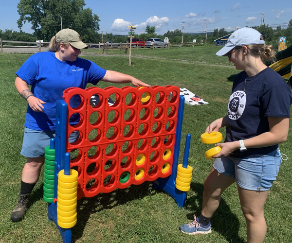 guests playing giant connect four